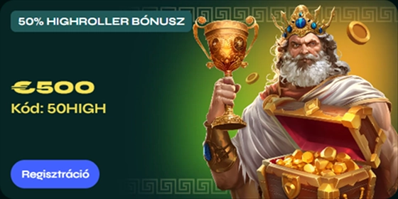 500€ bónusz Savaspin Casino, 50HIGH kód, trófea és kincsesláda
