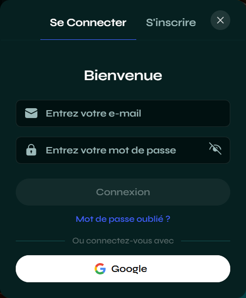 Écran de connexion Savaspin Casino avec champs e-mail et mot de passe