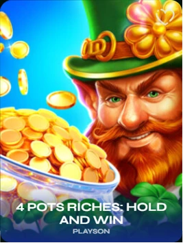4 Pots Riches: Hold and Win nyerőgép aranyérmekkel és leprekánnal