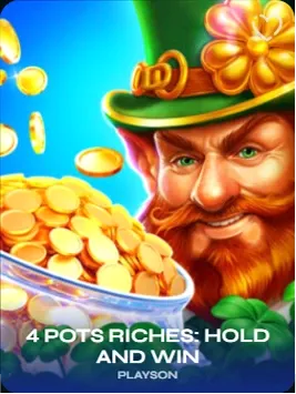 4 Pots Riches : Hold and Win slot game avec un leprechaun et des pièces d'or