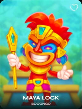 Maya Lock slot game com personagem tiki colorido e cajado dourado