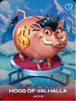 Porco com cifrão dourado em Valhalla, slot game Hogs of Valhalla