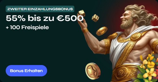 Bono de depósito Savaspin Casino: 55% hasta €500 + 100 giros gratis