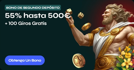 Bono de segundo depósito Savaspin: 55% hasta 500€ + 100 giros gratis