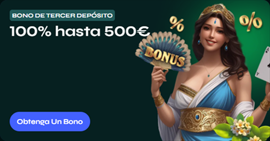 Bono de tercer depósito Savaspin Casino: 100% hasta 500€