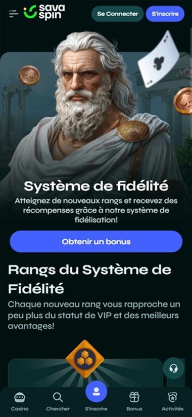Savaspin Casino: sistema de fidelidad con rangos y bonos