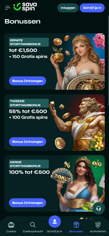 Sava Spin Casino bonos de bienvenida: hasta €1500 y 150 giros gratis